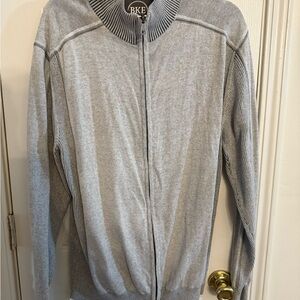 BKE Men's Light Gray Zip-Up Sweater